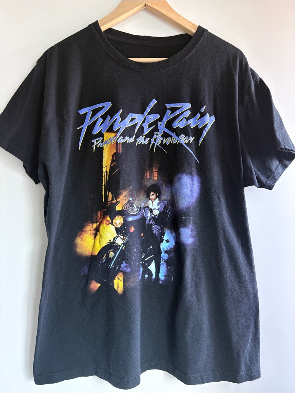 Prince Purple Rain Motorcycle Graphic T-Shirt XL Black Official Prince Estate